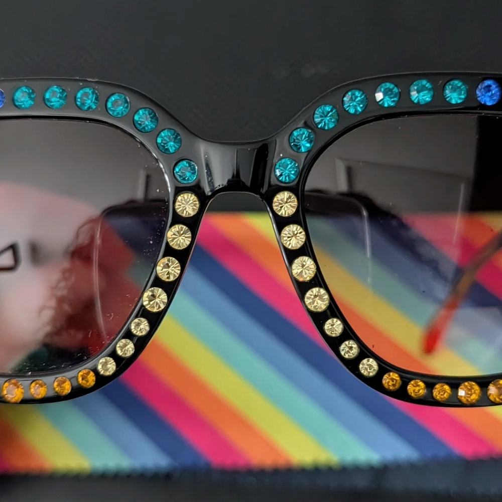Multicolor Rhinestone Sunglasses - image 8
